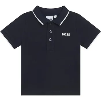 Dětská bavlněná polokošile BOSS J05P13 námořnická modř 59X, vel. 60