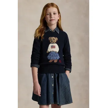 Pánský svetr Dětský bavlněný svetr Polo Ralph Lauren 313702268001 námořnická modř 59X, vel. 136-142