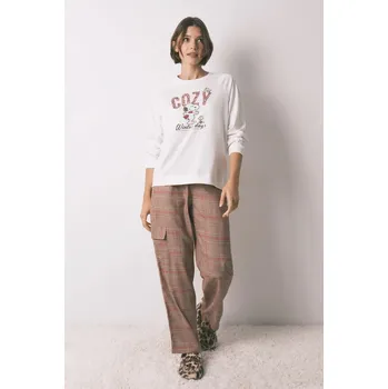 Dámské noční prádlo Bavlněné pyžamo women'secret SNOOPY 3132215 béžová 01X, vel. XL