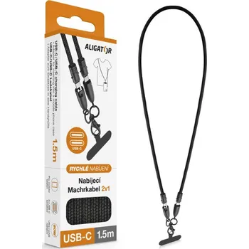 Datový kabel Datový kabel ALIGATOR Machrkabel 3A 60W, USB-C/USB-C, černý