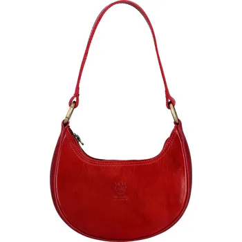 Kabelka Luxusní dámská kožená kabelka na rameno Delami Vera Pelle Venny, červená