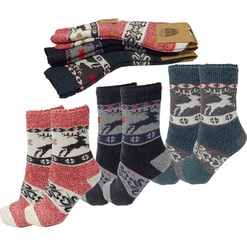 Dámské oblečení 3x MEGA Silné Ponožky z Vlny Alpaky ALPAKA Dámské Teplé WOOLe 39-41