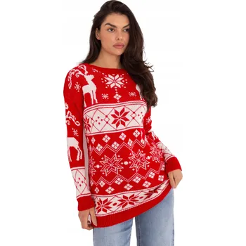 Dámský svetr Dámský Vánoční Svetr Dlouhý se Sněhové Vločky