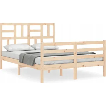 Postel Rám postele s čelem, 140 x 200 cm, masivní dřevo