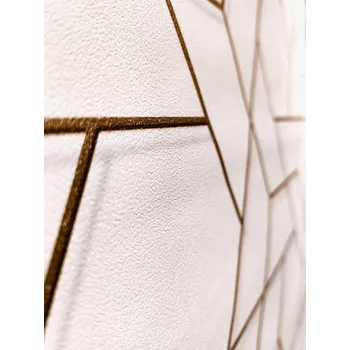 Tapeta Tapeta GEOMETRICKÁ 3D KRÉMOVÁ ZLATÁ omyvatelná RASCH