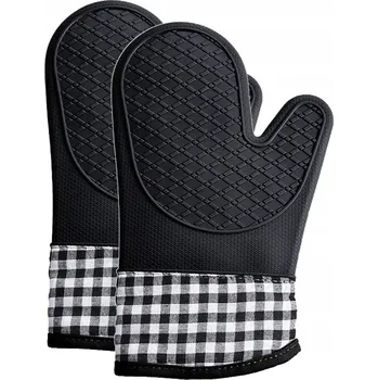 Chňapka Silikonové kuchyňské rukavice žáruvzdorné sada 2ks ochranné
