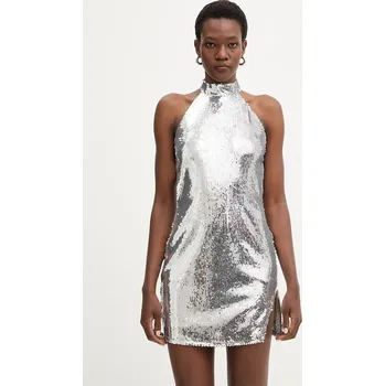 Dámské šaty Šaty Haveone AGE.P076 stříbrná SLV, vel. S