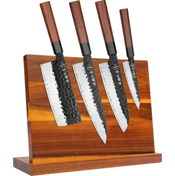Kuchyňský nůž Sada nožů HEZHEN PM8S s magnetickým stojánkem 4 ks - Dárkový set