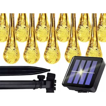 Venkovní osvětlení Verk 12380 Světelný řetěz solární, kapky 20 LED, teplá bílá