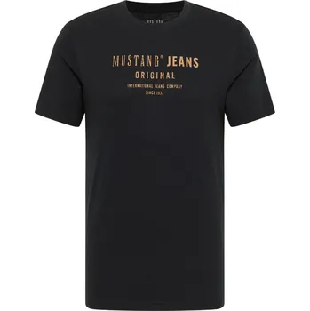 Pánské oblečení Velké pánské tričko s potiskem Mustang 1017133-4188 černé (4XL)