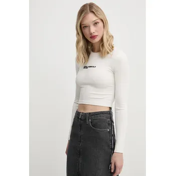 Pánská móda Tričko s dlouhým rukávem Karl Lagerfeld Jeans A1W17037 béžová 01X, vel. L