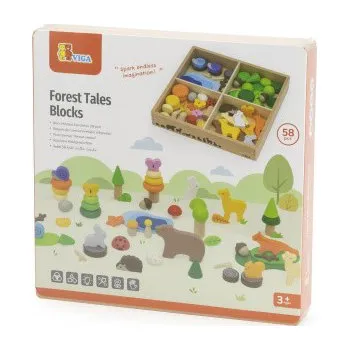 Hračka pro nejmenší Viga Dřevěné lesní bloky 58 kusů