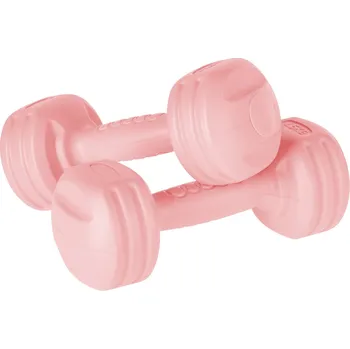 Rebel RBA-2306 Fitness činky jednoručky 2 x 1,5 kg, světle růžové