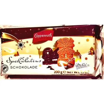 Cukrovinka Sušenky COPPENRATH 200 g SPEKULKY - s perníkovým kořením v čokoládě (Polomáčené kořeněné sušenky v hořké čokoládě)