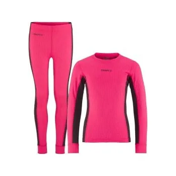 Dětské termo spodky CRAFT CORE Dry Baselayer Junior růžová 1909713-738499 122; Růžová set + DÁREK DLE VÝBĚRU!