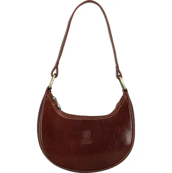 Luxusní dámská kožená kabelka na rameno Delami Vera Pelle Venny, hnědá