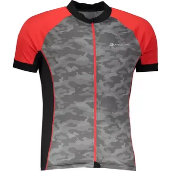 Cyklistické oblečení Pánský cyklistický dres ALPINE PRO MARK MTSR461 ŠEDÁ/ČERVENÁ S