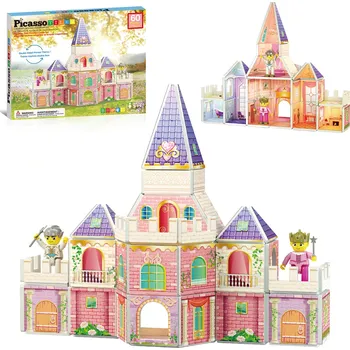 ostatní stavebnice Picasso Tiles Magnetická stavebnice Princeznin hrad 60 dílků
