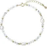 Pozlacený náramek s perlami a howlity 13113.1