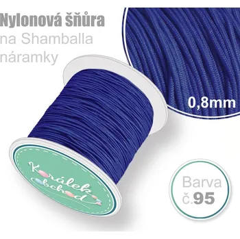 Materiál na výrobu šperku Nylonová šňůra na Shamballa náramky průměr nitě 0,8mm. Barva č.95 tm. Modrá
