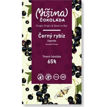Čokoláda Tmavá čokoláda Uganda 65% s černým rybízem - Míšina čokoláda