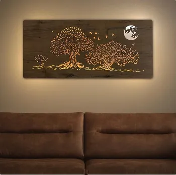 Nástěnné svítidlo Li-Go 5042/DUB2 - LED Nástěnná dekorace LED/24W/230V 110x50 cm dub/tři duby