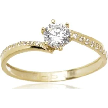 Prsten Dámský zlatý prsten se zirkony PR0567F + DÁREK ZDARMA