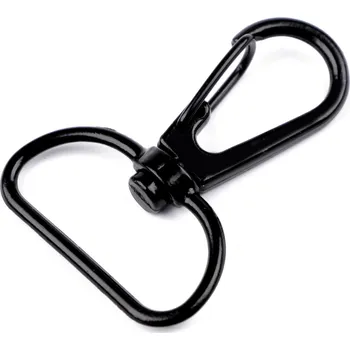 Kovová karabina průvlek 25 mm - černá