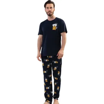 Pánské pyžamo Pyžamo pro muže s půllitrem piva 1P1379 žlutá s