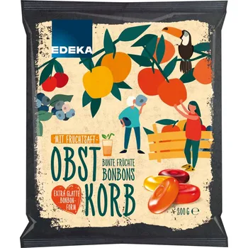 Cukrovinka Edeka Pestré ovocné bonbony ve 4 variantách 200g - originál z Německa