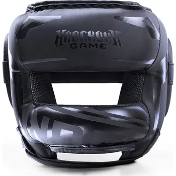 Chránič hlavy na box a bojový sport Boxerská přilba s ochranou nosu Ground Game STRIPE BLACK - černá Velikost: S/M