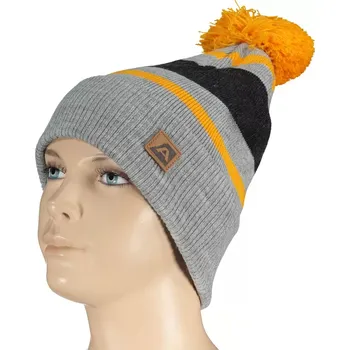 Čepice Zimní čepice ALPINE PRO BAKARNE UHAS051 ŠEDÁ/ŽLUTÁ M