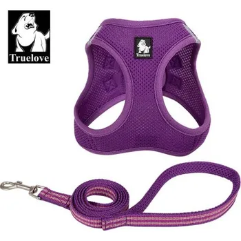 Postroj pro psa Sada postroj a vodítko pro malé psy/kočky fialová S