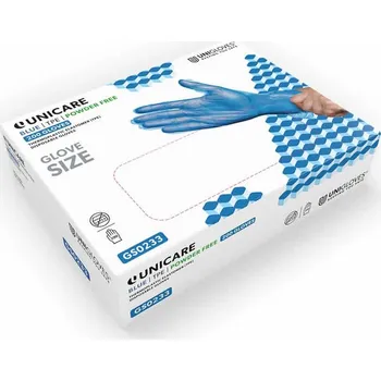Vyšetřovací rukavice UNIGLOVES Potravinářské rukavice TPE Unicare modré, 200 ks Velikost: XL (10)