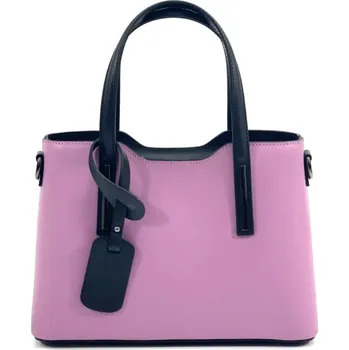 Kabelka Kožená kabelka Made in Italy růžová menší