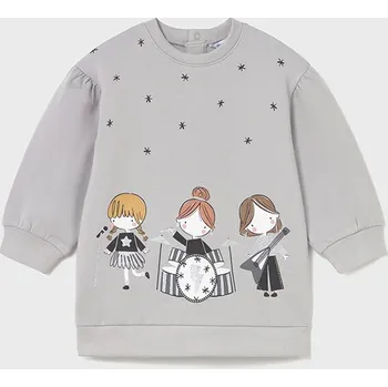 Dívčí šaty Šaty s dlouhým rukávem ROCK světle šedá BABY Mayoral velikost: 80 (12 měsíců)