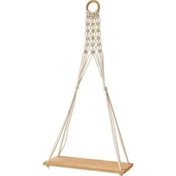 police Nástěnná police MACRAME 30x59,5 cm, béžová