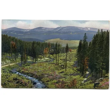 Poštovní známka Krkonoše - obraz na pohlednici