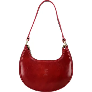Luxusní dámská kožená kabelka na rameno Delami Vera Pelle Lanny, červená
