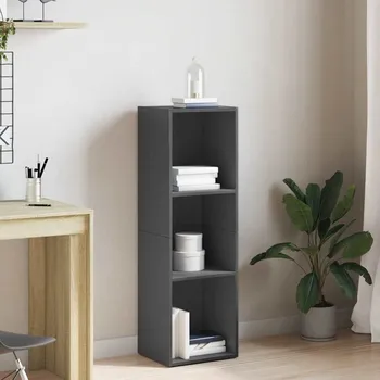 Knihovna vidaXL Knihovna / TV skříňka 36x30x114 cm kompozit [800139] Barva: šedá s vysokým leskem