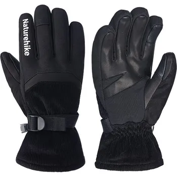 Rukavice Naturehike zimní rukavice s koženou výztuhou dlaně - černé