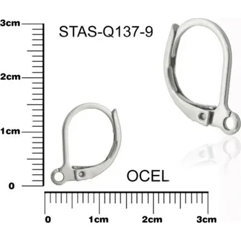 Náušnice Náušnice mechanická CHIRURGICKÁ OCEL ozn.-STAS-Q137-9. Velikost 12x14mm.