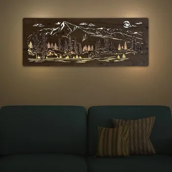 Nástěnné svítidlo Li-Go 23521/OVL/DUB3 - LED Nástěnná dekorace LED/10W/5V 30000 mAh 130x50 cm dub