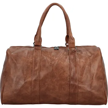 Kabelka Stylová koženková cestovní taška Maribe, tmavě hnědá