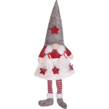 Vánoční dekorace eCa KSN07 Vánoční dekorace Skřítek 32 cm šedý