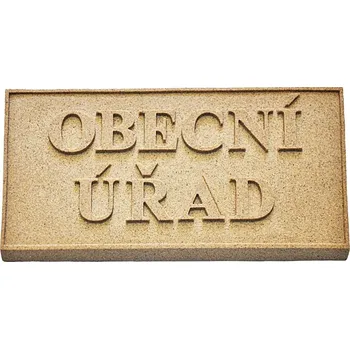 Vlajka Pískovcová tabule s textem OBECNÍ ÚŘAD - 20 x 40 cm