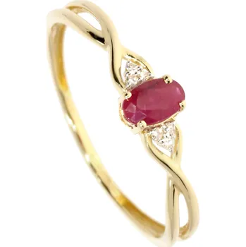 Prsten Zlatnictví Helios Zlatý prsten rubín a dia