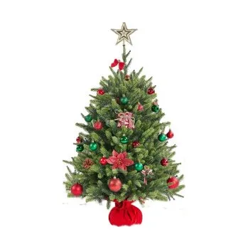 Vánoční stromek Umělý vánoční stromek s betonovým podstavcem 411352 green, 91cm - A YAHEETECH