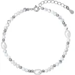 Stříbrný náramek s perlami a howlity 13113.1