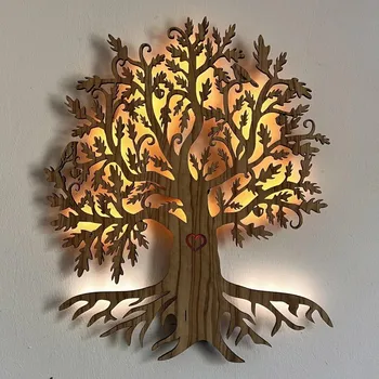 Nástěnné svítidlo Li-Go 5747/DUB2 - LED Nástěnná dekorace LED/10W/230V 45x55 cm dub